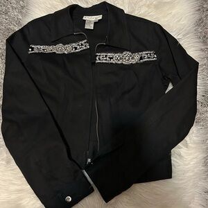 Black Rhinestone Embellished Jacket